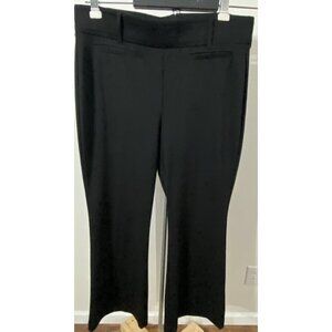 Fashion Bug Womens XL Dress Pants Black 39X31”Stretch Fake Pockets Highrise